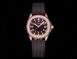 JBL Factory Patek Philippe watches list Aquanaut Luce  Rose Gold Brown Watch with Diamonds